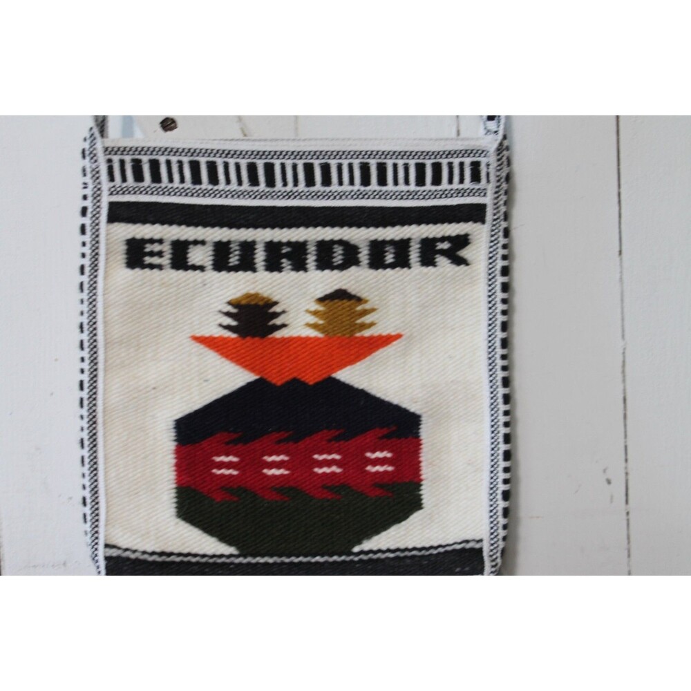 Ecuador Woven Andean Folk Art Tapestry Crossbody “Shigra Bag” Purse/Handbag 9” - Picture 7 of 9